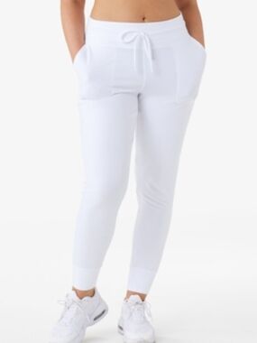 Lole White Drawstring Cozy Jogger Pants